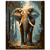 Painting by numbers elephant in portrait